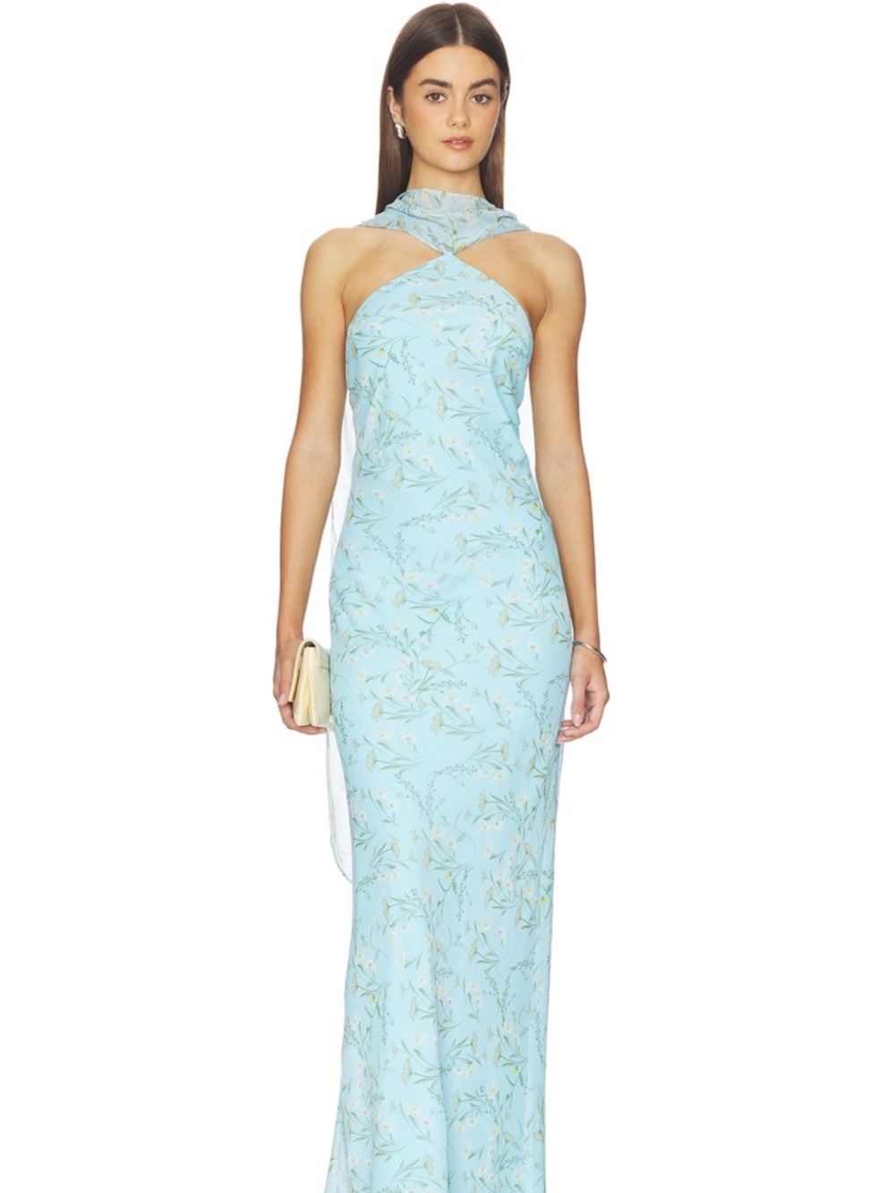 Amanda Uprichard Ashton Maxi Dress in Pacific - Picture 2 of 3